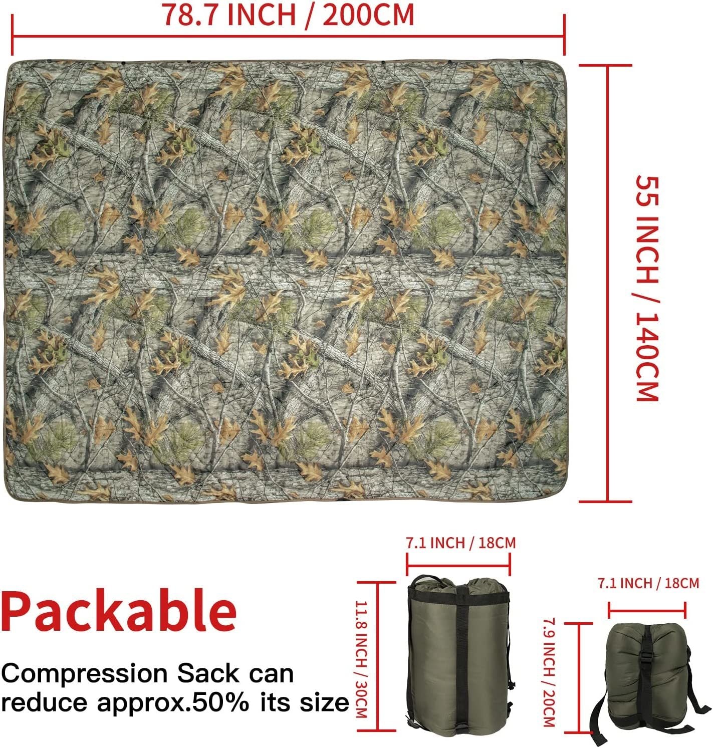 Kylebooker Camo Woobie Blanket Waterproof Poncho Liner for Outdoor Camping; Hiking; Hunting; Survival; Backpacking; Picnicking Doba